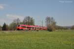 442 738 und ein weiterer als S-Bahn von Forchheim nach Nrnberg am 27.04.2012 bei Baiersdorf