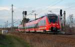 442 311 war am 11.01.14 von Leipzig aus auf dem Weg nach Dresden als er durch Zeithain rollte.