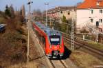 442 346 am 23.02.14 kurz vor dem Halt Rostock-Parkstraße.