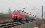 442 347 befand sich am 06.03.14 auf Probefahrt Richtung Dessau als er Greppin passierte.