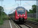 442 320 fährt am 13.06.2014 als RE7 nach Dessau in den Bhf.