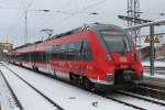 442 855 stand am 17.01.2016 als Nicht einsteigen im Rostocker Hbf.