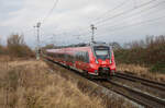 442 357 als S2 von Rostock nach Güstrow am 07.01.2023 in Sildemow bei Rostock.