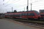 Ein zweiteiliger  TW der  Baureihe 442, hier 442 008 in Cottbus.17.10.2014 10:52 Uhr.