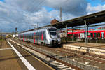 442 601 mit der RB nach Leinefelde verläßt den Bahnhof Nordhausen am 30.11.2017