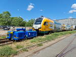 Am 06.07.2021 wurde der ODEG-KISS-Triebzug ET 445.113 bei der Stadler Service GmbH in Berlin-Reinickendorf auf dem öffentlich zugänglichen Industriegelände angeliefert.