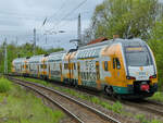 Der ODEG-Elektrotriebzug ET 445.115 war Mitte Mai 2021 in Neustrelitz unterwegs.
