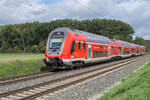445 046-9 ist als RE 55 in Richtung Bamberg unterwegs, gesehen am 16.09.2025 bei Retzbach-Z.