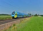 445 001 bei einer Testfahrt am 30.06.2015 bei Plattling.
