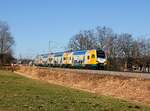 Der ET 445 102 als M nach Traunstein am 27.12.2013 unterwegs bei Bernau.