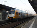 Stadler KISS Doppelstock-Triebzug ET 445.103 der ODEG in Schwerin Hbf am 28.01.2017 als RE2 nach Cottbus