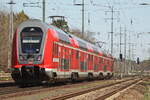 Nachschuß auf 445 010-9 am 18. April 2022 als RE5 nach Elsterwerda auf den südlichen Berliner Ring bei Diedersdorf. Zugtriebwagen ist hier 445 009.