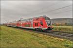 445 044-1 als RB5 in Richtung Frankfurt/M. unterwegs,Himmelstadt am 27.10.2021