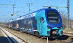 Eigentlich ein toller Blickfang (Sichtung), ein nagelneuer in blauer Lackierung der DB Regio - Region Nord Stadler Doppelstock KISS  445 616  (NVR:  94 80 0445 616-6 D-DB.......  am 28.02.22