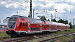 Überraschung, DB Regio AG - Region Mitte, Fahrzeugnutzer: Regionalverkehr Rhein-Main, Frankfurt am Main mit  446 021  (NVR:  91 80 0446 021-1 D-DB.... ) am 16.05.24 Höhe Bahnhof Stendal Hbf.