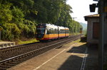 AVG Triebwagen 946 fährt hier in Neckarzimmern ein als S41 nach Mosbach Baden.