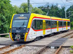 Neue Züge auf der Schönbuchbahn: CAF Nexio 455 008 der WEG auf der RB 46 nach Böblingen in Böblingen Zimmerschlag, 28.07.2025.