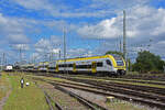 Siemens Desiro 1462 515-6 fährt beim badischen Bahnhof ein. Die Aufnahme stammt vom 18.08.2021.