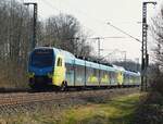 WestfalenBahn ET 409 als RE15 nach Emden in Rheine=Bentlage, 08.03.2025