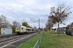 GoAhead RE8 nach Würzburg hat vor wenigen Minuten Osterburken verlassen und durcheilt hier gerade Rosenberg(Baden) gen Eubigheim.