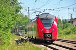 1440 007 verlässt am 31.05.2021 als RB 70 Kaiserslautern - Merzig den Bahnhof in Bous Saar.
