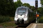 Nachschuss auf 1442 615 und einen weiteren 1442 (Bombardier Talent 2) der S-Bahn Mitteldeutschland (DB Regio Südost) als verspätete S 37334 (S3) von Borna(Leipzig) nach Halle-Trotha, die den