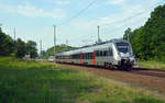 Am 27.05.18 verlässt 1442 306 den Haltepunkt Burgkemnitz und setzt seine Fahrt zum Wittenberger Hbf fort.