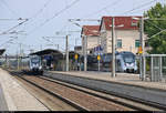 Während 1442 678 (Bombardier Talent 2) der S-Bahn Mitteldeutschland (MDSB II | DB Regio Südost) als S 37826 (S8) von Halle(Saale)Hbf nach Lutherstadt Wittenberg Hbf im Bahnhof Bitterfeld auf
