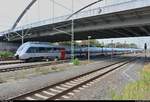 1442 809 und 1442 ??? (Bombardier Talent 2) von DB Regio Südost als RB 16152 (RB51) von Lutherstadt Wittenberg Hbf erreichen ihren Endbahnhof Dessau Hbf auf Gleis 6.