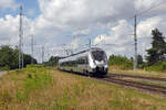 1442 135 der S-Bahn Mitteldeutschland verkehrte am 02.08.26 als S4 von Wurzen nach Torgau und erreicht soeben Jesewitz.