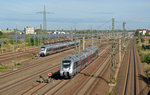 Während der dreiteilige 1442 168 am 29.09.16 nach Halle(S) aufbricht wartet ein fünfteiliger 1442 in Bitterfeld auf neue Aufgaben.