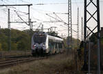 1443 131 verlässt deh Bahnhof Elsterwerda Biehla, als S-Bahn nach Gaschwitz.