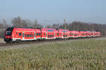 1462 549 Bahnland Bayern im Doppel aus Richtung Landshut nach Freising am 27.12.2025 östlich von Langenbach.