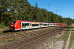463 003 und 463 502 als RE22 (59492) (Regensburg Hbf - Nürnberg Hbf) bei Ochenbruck 18.9.25.