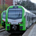 Einfahrt des Triebzuges 3429 004, so gesehen Ende April 2021 in Wuppertal-Unterbarmen.