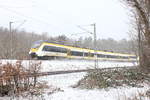 Am 24.01.2019 verkehrt ein Hamsterpärchen von 442 714 angeführt als RE von Stuttgart nach Freudenstadt/Rottweil über die Stuttgarter Panoramabahn unterhalb des Wohngebietes Dachswald.