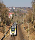 442 704+xxx als RE14B/A Stuttgart-Freudenstadt/Rottweil am 03.03.2022 im Stuttgarter Westen.