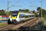 8442 810 und 8442 ??? (Bombardier Talent 2) der Abellio Rail Baden-Württemberg GmbH als RB 19530 (RB17a) von Stuttgart Hbf nach Pforzheim Hbf bzw. RE 19630 (RE17b) nach Heidelberg Hbf fahren in Sachsenheim, Rodenweg, auf der Bahnstrecke Bietigheim-Bissingen–Bruchsal (Westbahn (Württemberg) | KBS 770).
[30.7.2020 | 19:09 Uhr]