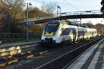 Abellio 8442 603 als RE10a nach Mannheim am frühen Nachmittag des 15.1.2020 bei der Durchfahrt in Neckargerach abgelichtet.