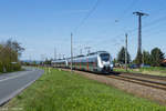 9442 619 als RE9 nach Bitterfeld durchfährt gleich den Haltepunkt Wansleben am See, 30.4.17