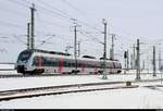 9442 601 (Bombardier Talent 2) von Abellio Rail Mitteldeutschland RB 74815 (RB20) von Weißenfels, abweichend nach Halle(Saale)Hbf Gl. 13a, fährt in Halle (Saale), Karl-von-Thielen-Straße, auf der Ostumfahrung für den Güterverkehr. [18.3.2018 | 11:35 Uhr]