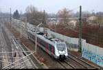 9442 607 (Bombardier Talent 2) von Abellio Rail Mitteldeutschland als RB 74771 (RB75) von Lutherstadt Eisleben nach Halle(Saale)Hbf passiert den Abzweig Thüringen (At).