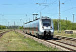 9442 605 (Bombardier Talent 2) der Abellio Rail Mitteldeutschland GmbH als RE 74709 (RE9) von Kassel-Wilhelmshöhe nach Halle(Saale)Hbf durchfährt den Bahnhof Angersdorf auf der Bahnstrecke