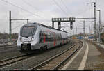 9442 104 (Bombardier Talent 2) durfte nach etwa 7-minütiger Wartezeit den Bahnhof Angersdorf auf Gleis 2 verlassen.
