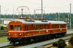 ET 85 07 mit Steuerwagen auf der Fahrzeugparade  Vom Adler bis in die Gegenwart , die im September 1985 an mehreren Wochenenden in Nrnberg-Langwasser zum 150jhrigen Jubilum der Eisenbahn in