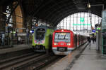 S-Bahn DB 474532-9 fährt hier am 10.2.2026 um 9.18 Uhr in Hamburg-Dammtor in Rtg. HBF ab. Links ist noch das Schluss Fahrzeug des ET 445014 nach Kiel zu sehen.
