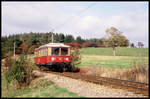 ET 479203 am 9.10.1992 kurz vor Erreichen des Endbahnhof Cursdorf.