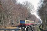 Blick vom S-Bahnhof Berlin-Wilhelmsruh, BR 481 als S1 nach Schönholz ausfahrend.
