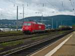 Tag 7: 152 089-9 durchfährt mit einem gemischten Güterzug den Bahnhof Rüdesheim (Rhein).