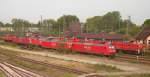 Ein Blick aus dem Stellwerk mit guten Blick auf die Abgestellten BR 145,BR 294 und BR 182.
